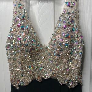 Black w/ silver beading prom dress